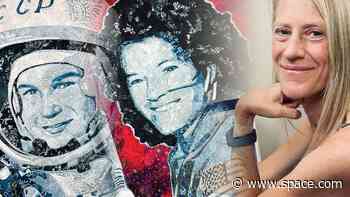 Astronaut-artist Karen Nyberg unveils quilt portraits of first women to fly in space