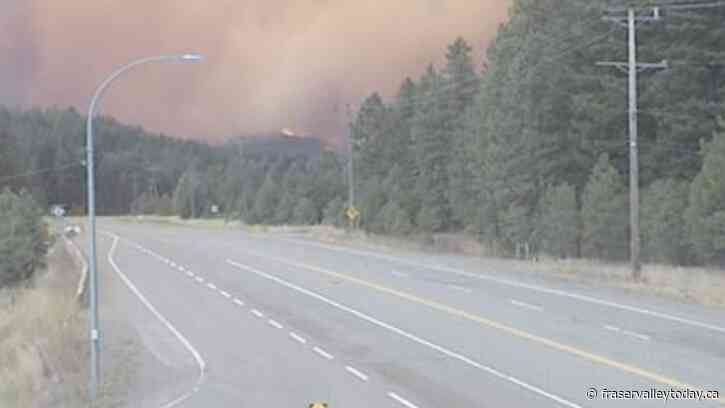 Highway 1 closed north of Hope due to wildfire activity