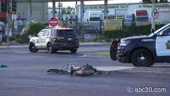 Bicyclist in critical condition after being hit by car in Fresno