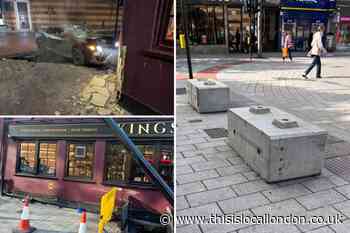 Bexleyheath Kings Arms crashes: Temporary concrete blocks in place