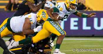 Tre Ford leads Edmonton Elks past Ticats 24-10 for first win of CFL season