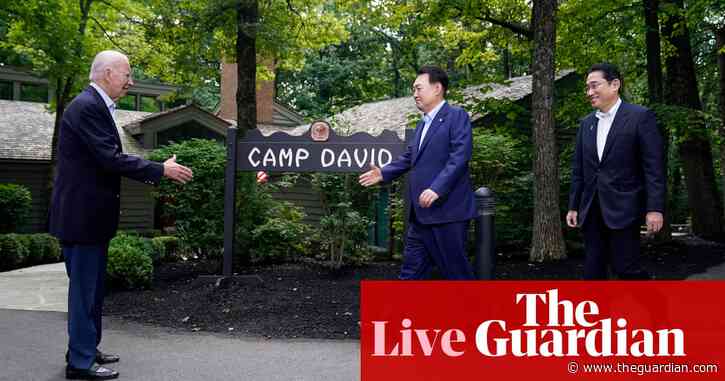 US hails ‘new era’ of Asia Pacific relations as Biden welcomes Japan and South Korea leaders to Camp David – live
