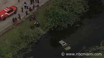 Driver hospitalized after being rescued from car that ended up in Lauderhill canal