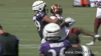 Ravens' Mark Andrews injures Commanders CB after slamming him to the ground during joint practice, per report