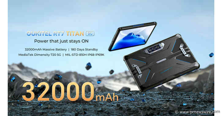 OUKITEL RT7 Titan, la première tablette 5G robuste au monde avec une batterie révolutionnaire de 32 000 mAh sera lancée sur AliExpress le 21 août 2023