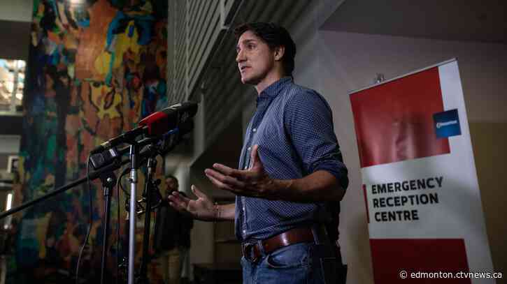 'Incredibly difficult times': PM Justin Trudeau visits N.W.T. wildfire evacuees at reception centre in Edmonton