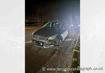 Driver arrested after crashing with barrier on M65