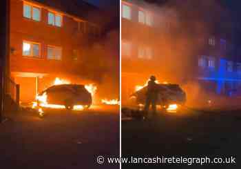 Images show ferocious flames from Blackburn car fire