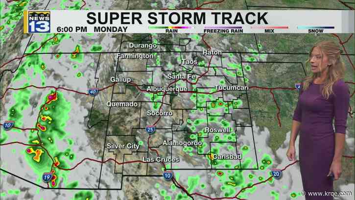 Isolated storms and breezy winds around New Mexico