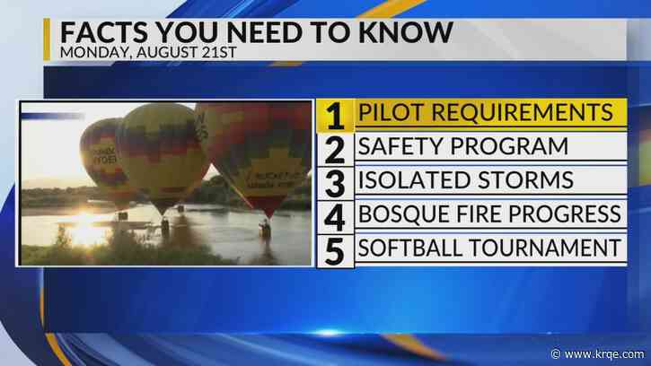 KRQE Newsfeed: Pilot requirements, Campus safety, Isolated storms, Bosque fire, Softball tournament