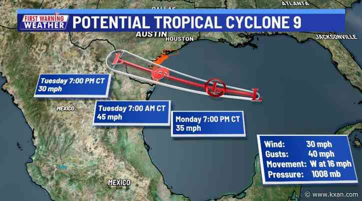 Tropical storm likely to make landfall in Texas tomorrow