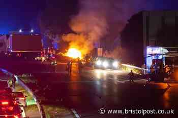 Woman rushed to hospital after M4 crash leads to car bursting into flames