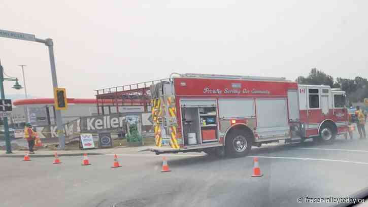 Excavator reportedly hits gas line near Commercial Court in Chilliwack