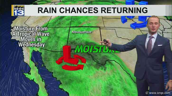 Tropical remnants bring higher rain chances for the middle of this week