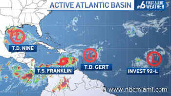 Gert holds on as TD as forecasters keep an eye on Franklin, other areas