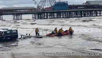 Lifeboat crews rescue person from the sea in Blackpool
