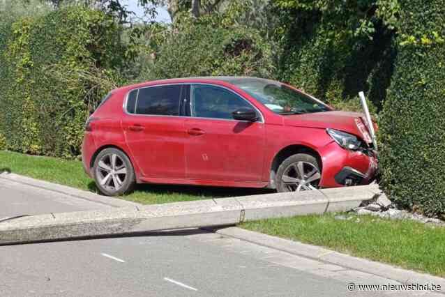Bestuurster knalt met wagen tegen elektriciteitspaal