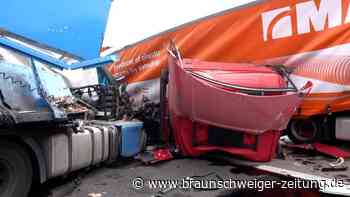 Schwerer Lkw-Unfall auf der Autobahn 2 kurz vor Helmstedt