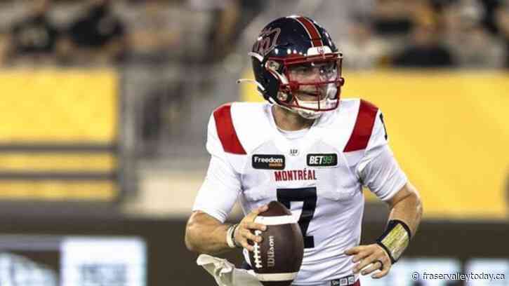 Alouettes QB Cody Fajardo to return from injury Thursday vs. Blue Bombers