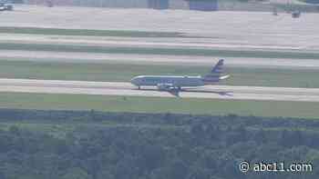 Airplane leaking fuel diverted to RDU for emergency landing