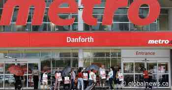 Metro grocery store workers picket at distribution warehouses as strike continues