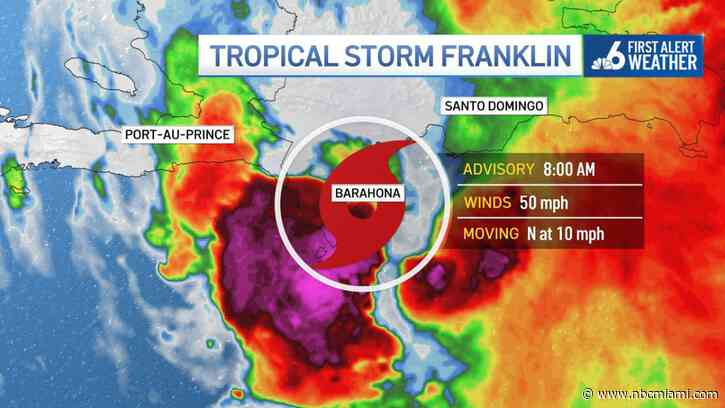 Tropical Storm Franklin makes landfall, dumping heavy rain on Haiti and the Dominican Republic