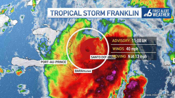 Tropical Storm Franklin makes landfall, dumping heavy rain on Haiti, Dominican Republic