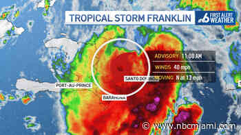 Tropical Storm Franklin makes landfall, dumping heavy rain on Dominican Republic, Haiti