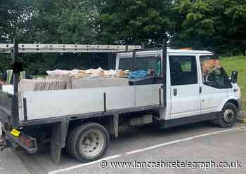 Truck carrying paving stones stopped by police