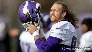 Vikings TE Hockenson day-to-day with stiff back