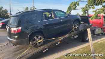 Impaired driving charges laid after toddler found in car blocking a lane of a Toronto highway