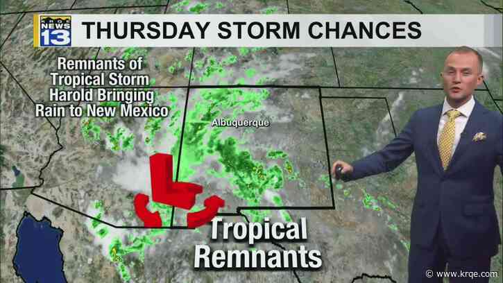 Tropical storm remnants continue to bring rain through Thursday