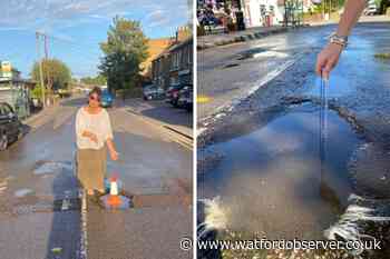 Pothole in New Road, Croxley, caused BMW tyres to burst