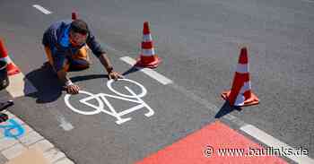 Sicherer Fahrradschutzstreifen mit Triflex