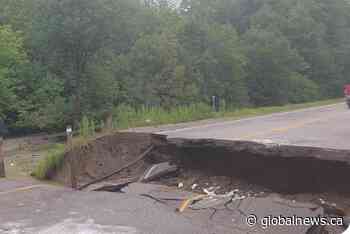 Driver dies after transport truck falls through road in southwestern Ontario