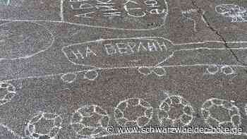 Straßenschmierereien in Calw: Auf dem Panzer steht „Nach Berlin“