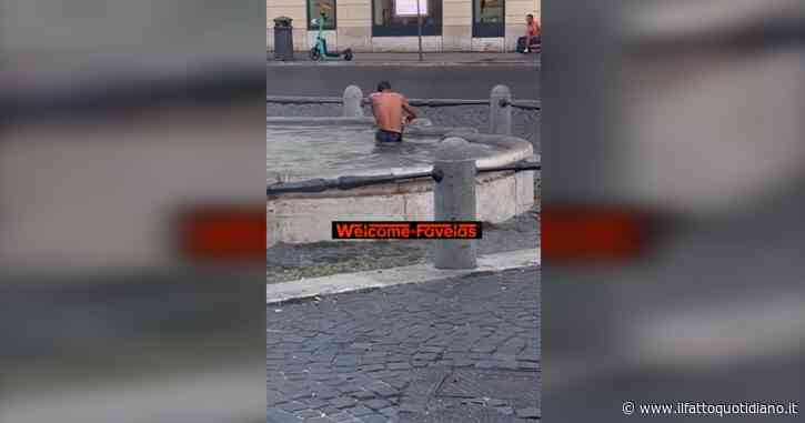 Ragazzo fa il bagno e nuota sott’acqua nella fontana del Tritone a Roma: il video da piazza Barberini fa il giro del web