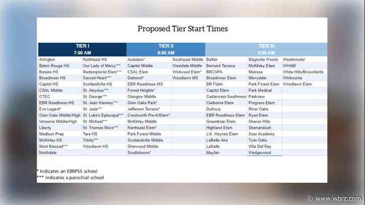EBR Schools reveals proposal for staggared schedules