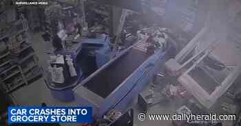 Car crashes through front of Villa Park grocery