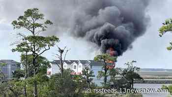 Large fire in Colington Pointe area of Kill Devil Hills, North Carolina