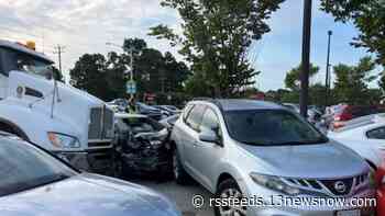 200 gallons of diesel fuel leaks after 2 dump trucks collide in Suffolk