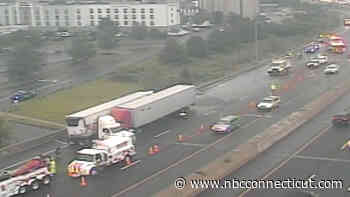 I-95 South in West Haven congested after truck jackknifed