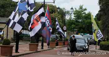 Local Hero: Hundreds of mourners turn out in black and white to say a final goodbye to Barry Sweeney