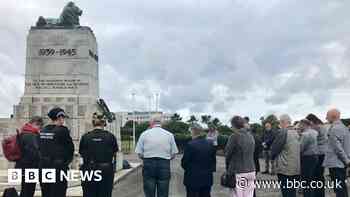 Morecambe protest after graffiti attack on war memorial