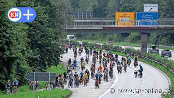 Fahrraddemo in Kiel: Fridays for Future protestierte auch auf der A215