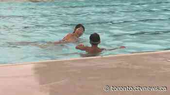 Mayor Olivia Chow goes for a dip as she announces extended dates for 10 outdoor pools