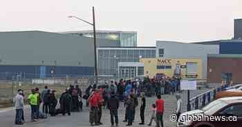 Alberta, N.W.T. premiers tour reception centre for wildfire evacuees in Calgary