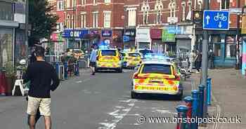 Police swoop to car and bicycle crash in Bedminster