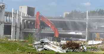 Demolition begins on former Alcatel-Lucent campus in Naperville