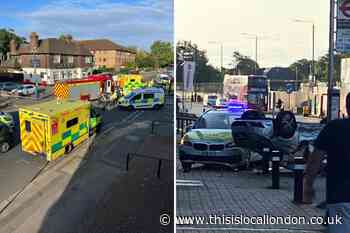 Welling Park View Road: Crash involving police puts three in hospital